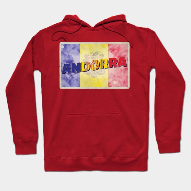 Andorra Vintage style retro souvenir Hoodie by DesignerPropo